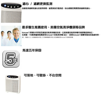【Honeywell】負離子薄型超靜音空氣清淨機(HAP-16500-TWN)
