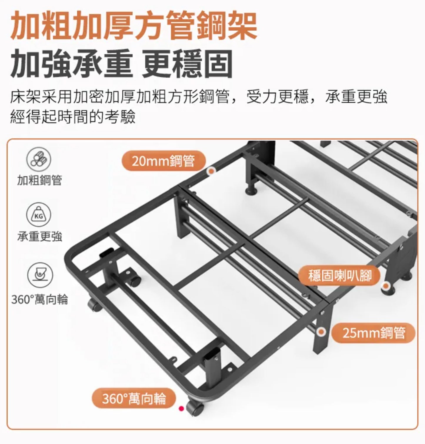 【ZAIKU】四折單人折疊床 (辦公室午睡神器)